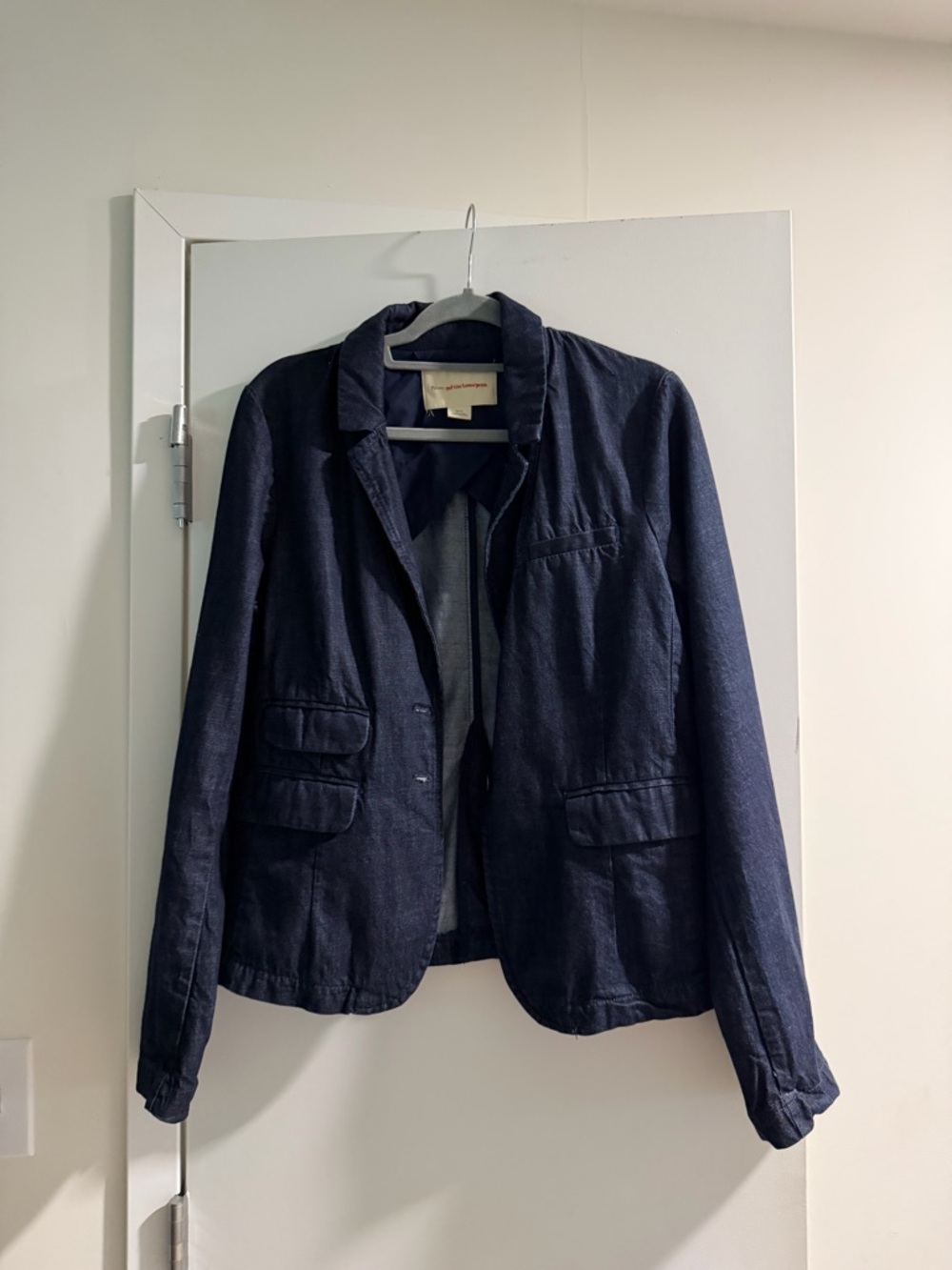 Women Navy Blue Casual Jacket